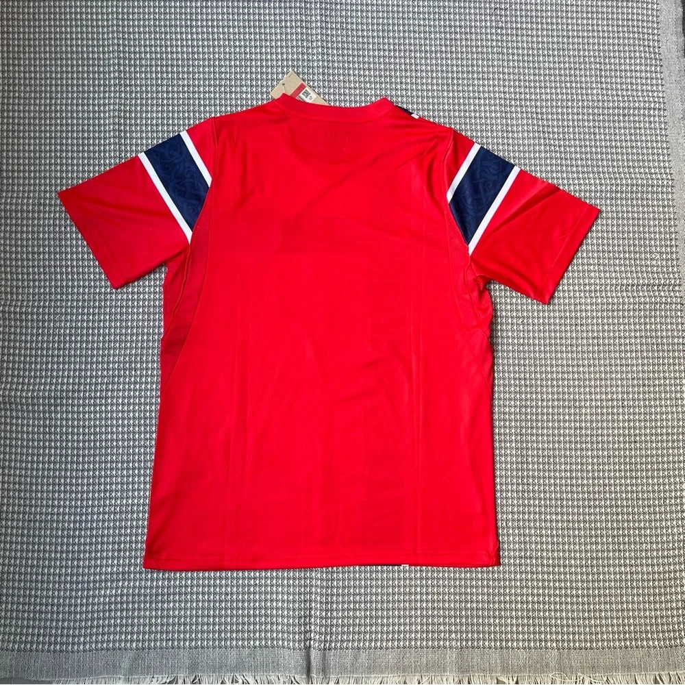Nike Norway Red Soccer Jersey with Navy Cross
